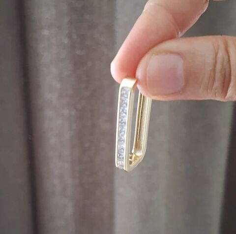 14 AYAR ALTIN RENGİ TAŞLI XUPİNG KÜPE