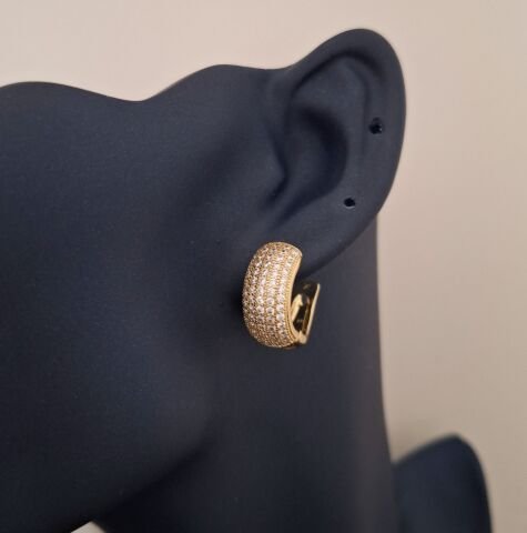 14 AYAR ALTIN RENGİ TAŞLI XUPİNG KÜPE