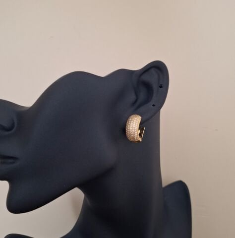 14 AYAR ALTIN RENGİ TAŞLI XUPİNG KÜPE