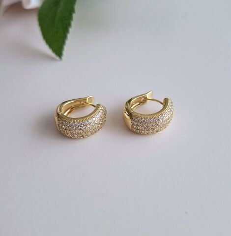 14 AYAR ALTIN RENGİ TAŞLI XUPİNG KÜPE