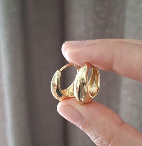 14 AYAR ALTIN RENGİ TAŞSIZ XUPİNG KÜPE