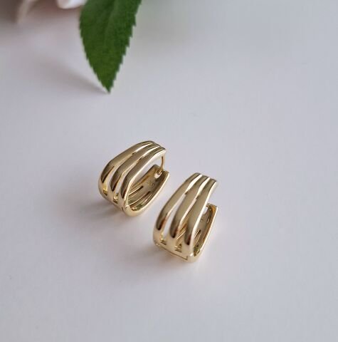 14 AYAR ALTIN RENGİ TAŞSIZ XUPİNG KÜPE