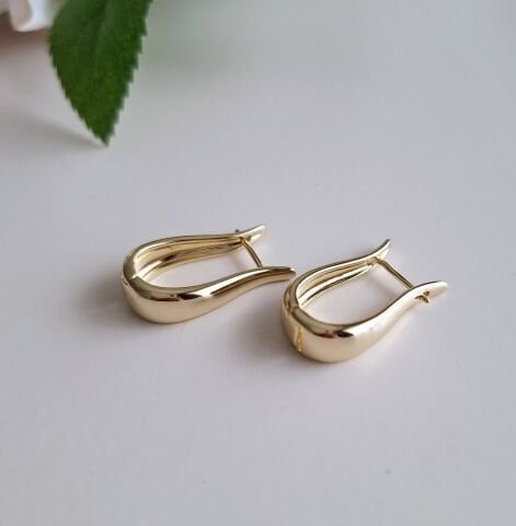 14 AYAR ALTIN RENGİ TAŞSIZ XUPİNG KÜPE