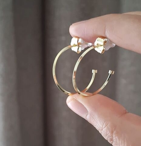 14 AYAR ALTIN RENGİ TAŞSIZ XUPİNG KÜPE