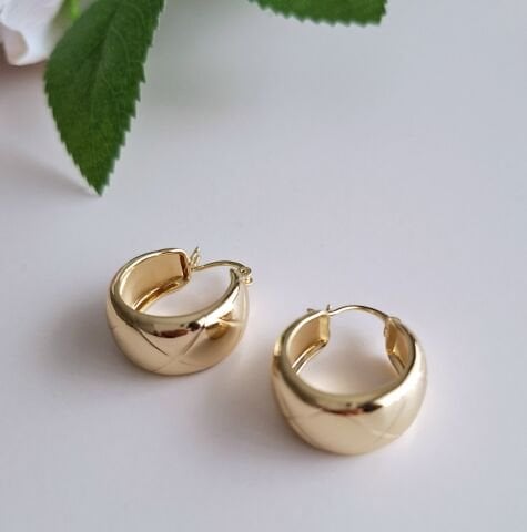 14 AYAR ALTIN RENGİ TAŞSIZ XUPİNG KÜPE