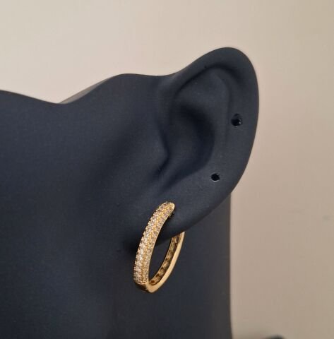 14 AYAR ALTIN RENGİ TAŞLI XUPİNG KÜPE