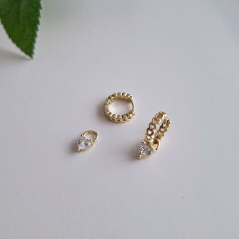 MİNİ BOY XUPİNG KÜPE 14 AYAR ALTIN RENGİ