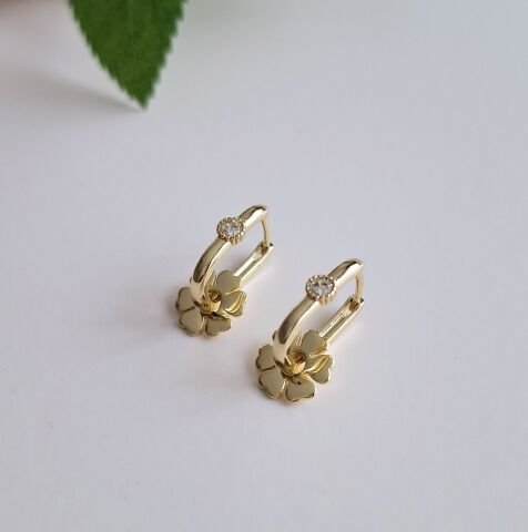 14 AYAR ALTIN RENGİ GÖÇMEN KÜPESİ