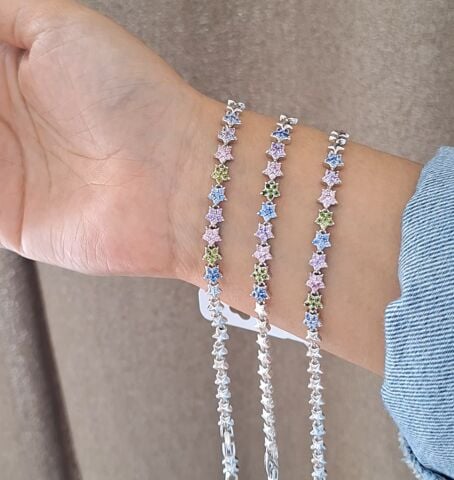 RENKLİ TAŞLI YILDIZ MODEL XUPİNG BİLEKLİK