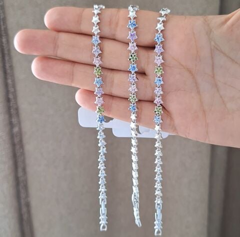 RENKLİ TAŞLI YILDIZ MODEL XUPİNG BİLEKLİK