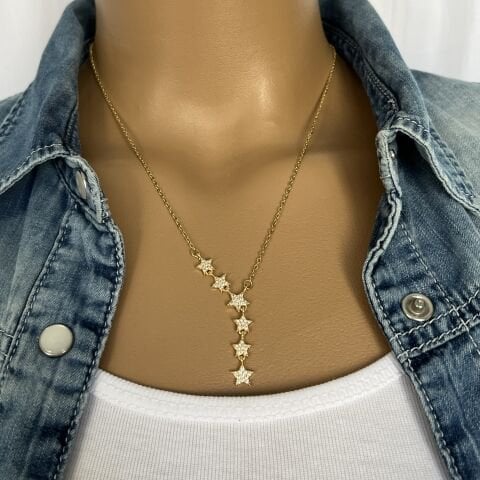 ÇELİK KOLYE YILDIZLI GOLD RENK