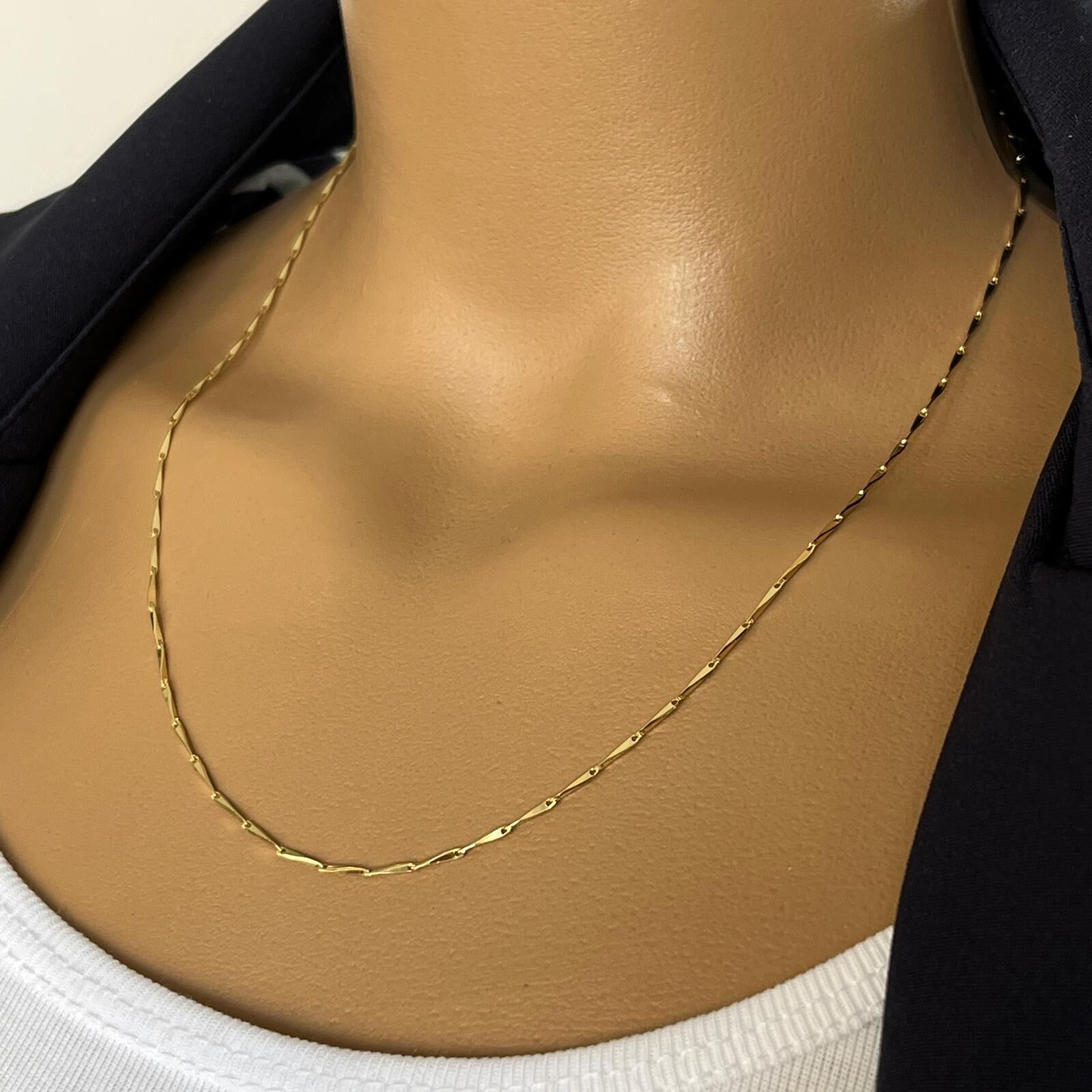 Xuping İnce Zincir Kolye 14 K Altın Rengi 45 cm.