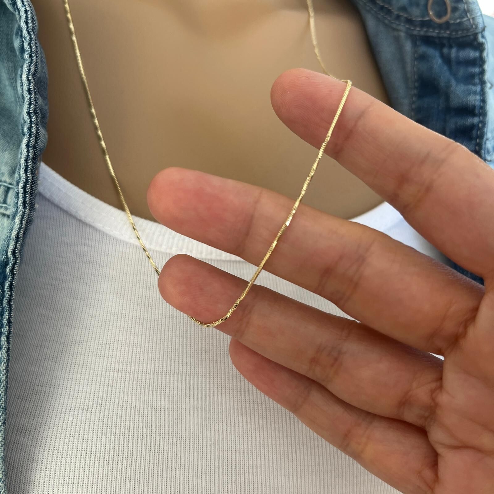 Xuping Zincir Kolye 14 K Altın Rengi 60 cm.