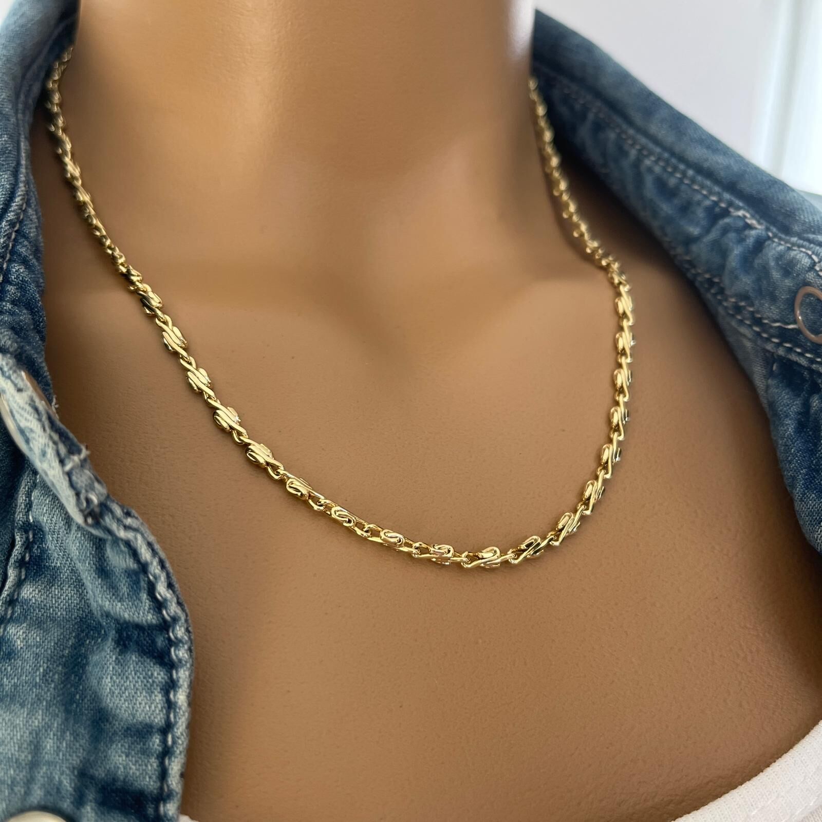 Xuping Zincir Kolye 14 K Altın Rengi 45 cm.