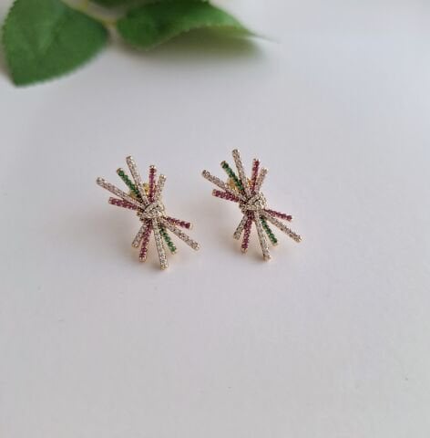 RENKLİ TAŞLI XUPİNG KÜPE