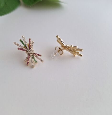 RENKLİ TAŞLI XUPİNG KÜPE