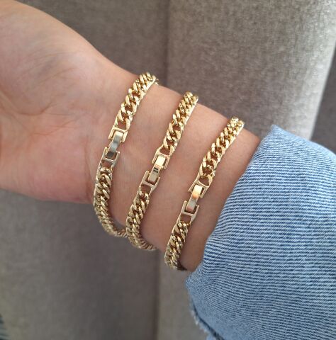 XUPİNG BİLEKLİK 14 AYAR ALTIN RENGİ