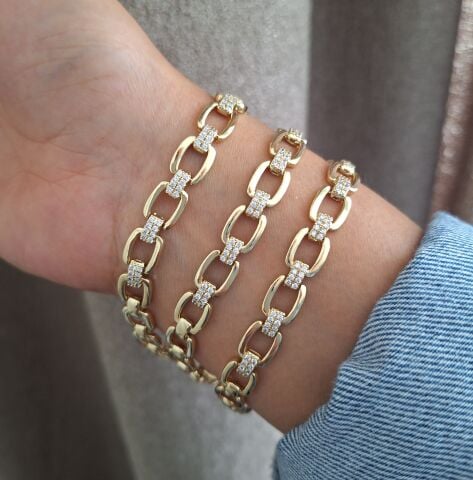 XUPİNG BİLEKLİK 14 AYAR ALTIN RENGİ