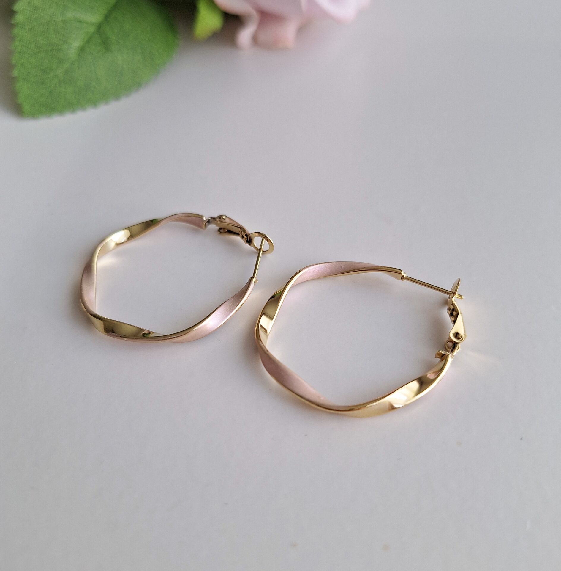 GOLD - PEMBE ÇELİK HALKA KÜPE