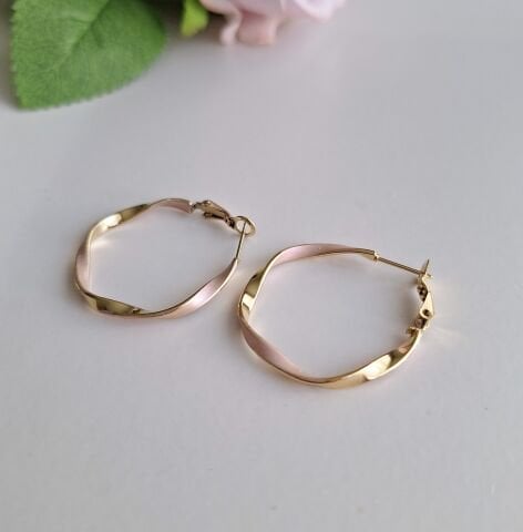GOLD - PEMBE ÇELİK HALKA KÜPE