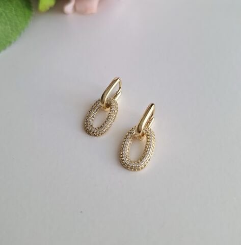 14 AYAR ALTIN RENGİ XUPİNG KÜPE