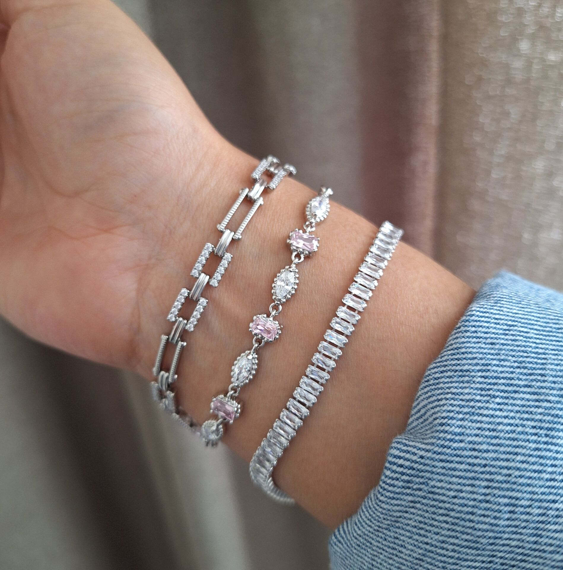 GÜMÜŞ RENK 3'LÜ KOMBİN XUPİNG BİLEKLİK