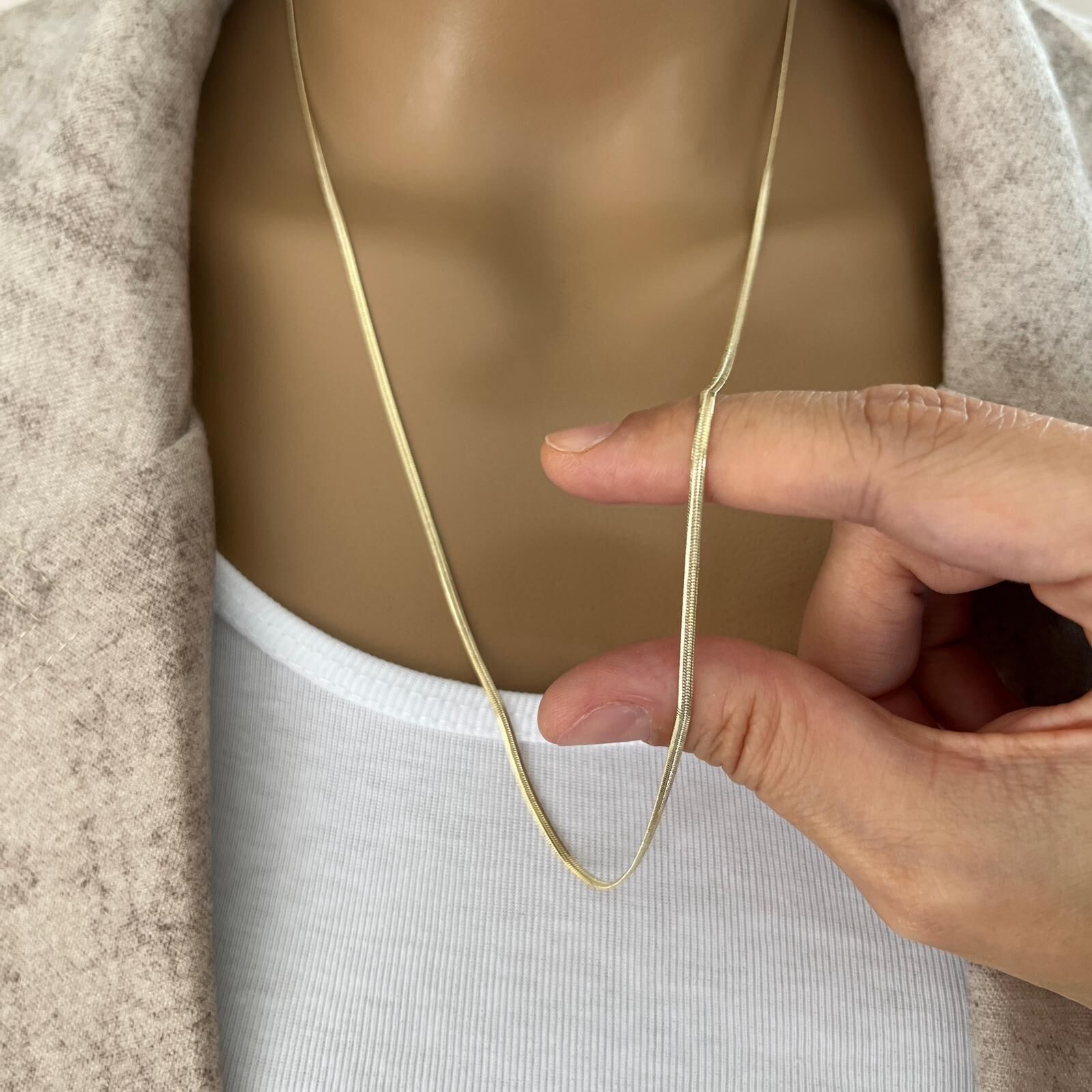 XUPİNG İNCE İTALYAN ZİNCİR 14 AYAR GÖRÜNÜMLÜ 60 CM