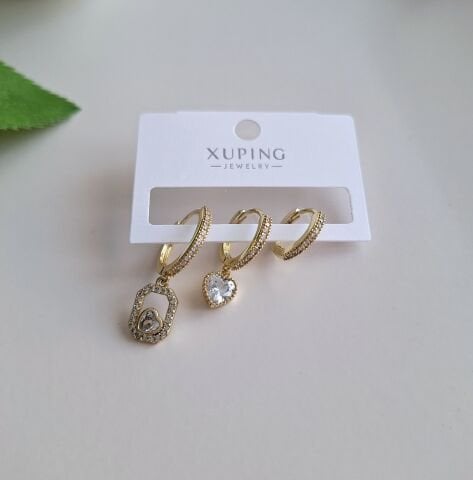 XUPİNG 3'LÜ KÜPE 14 AYAR ALTIN RENGİ