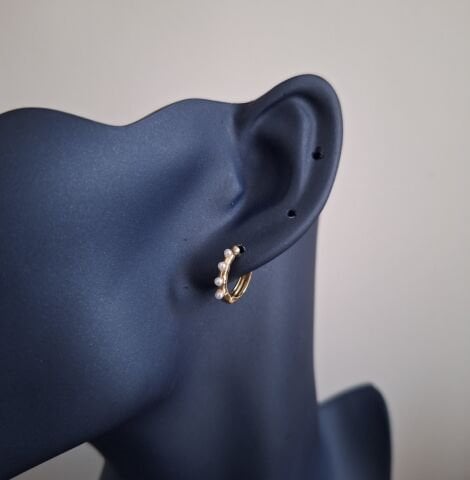 İNCİ DETAYLI MİNİ BOY XUPİNG KÜPE