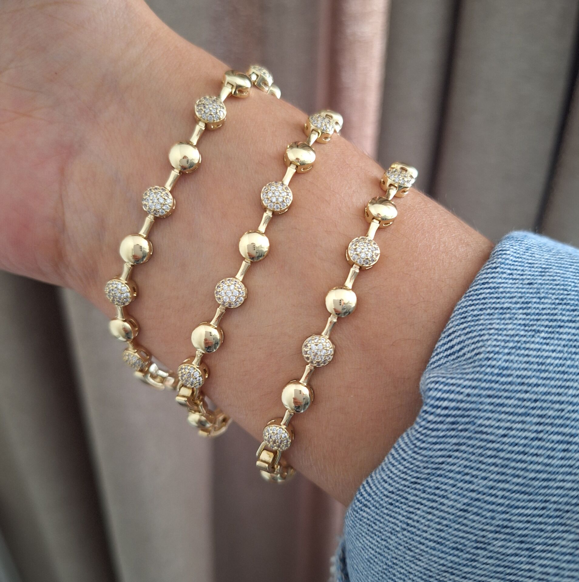 XUPİNG BİLEKLİK 14 AYAR ALTIN RENGİ