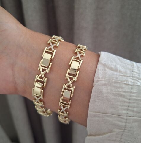 XUPİNG BİLEKLİK 14 AYAR ALTIN RENGİ