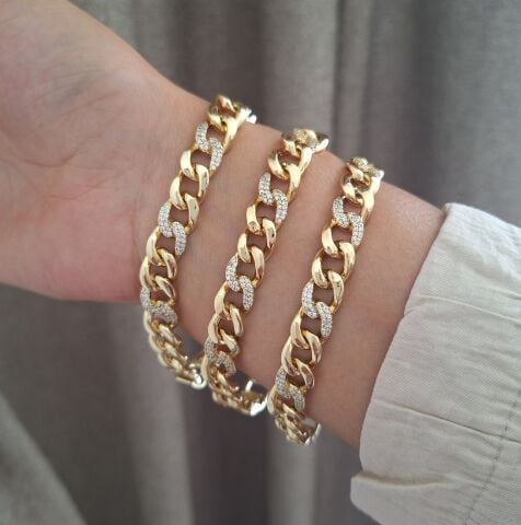 XUPİNG BİLEKLİK 14 AYAR ALTIN RENGİ