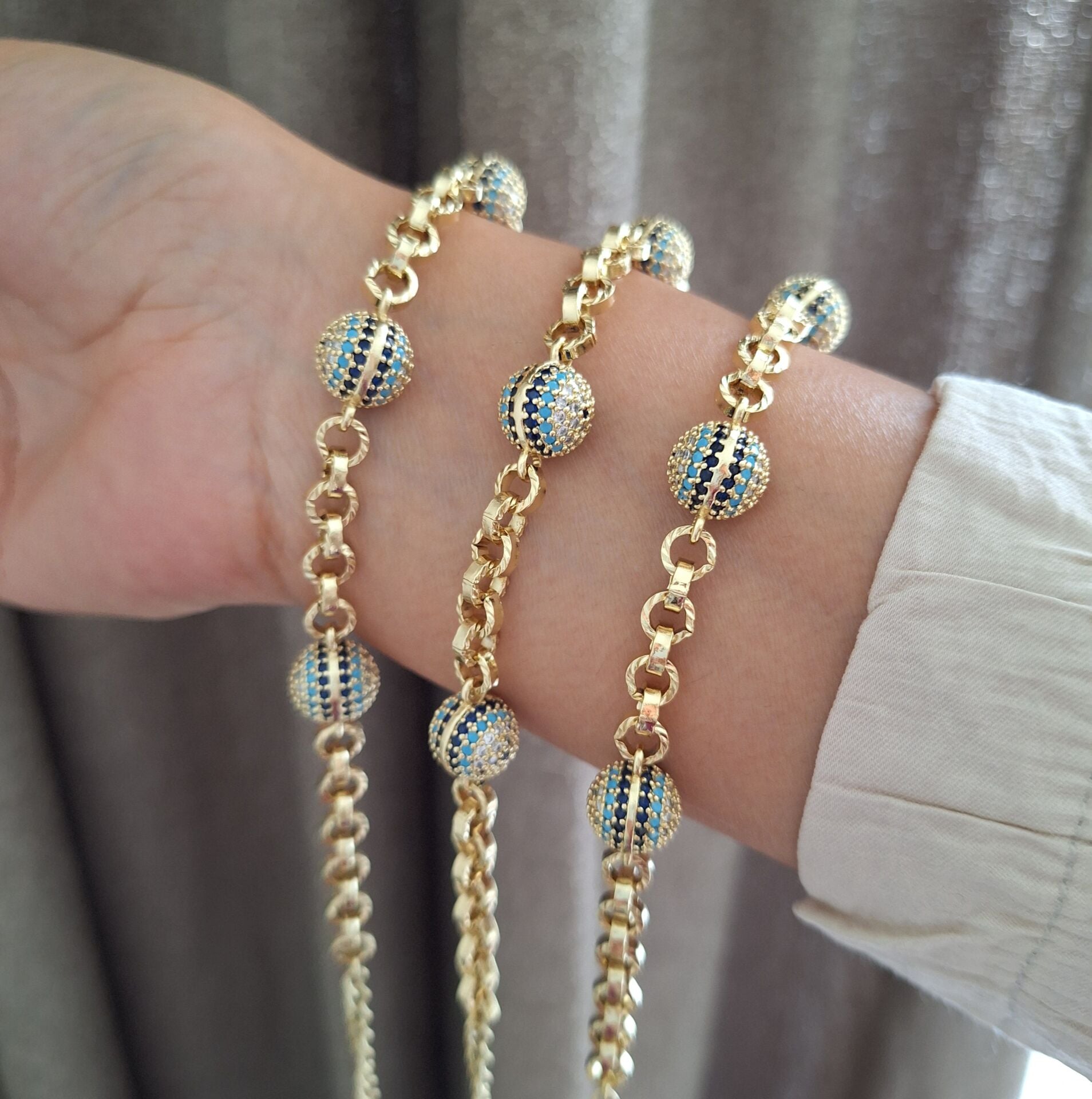 MAVİ BONCUKLU XUPİNG BİLEKLİK