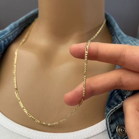 XUPİNG İNCE FİGARO ZİNCİR KOLYE 50 CM