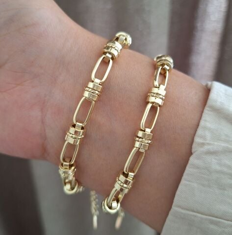 XUPİNG BİLEKLİK 14 AYAR ALTIN RENGİ