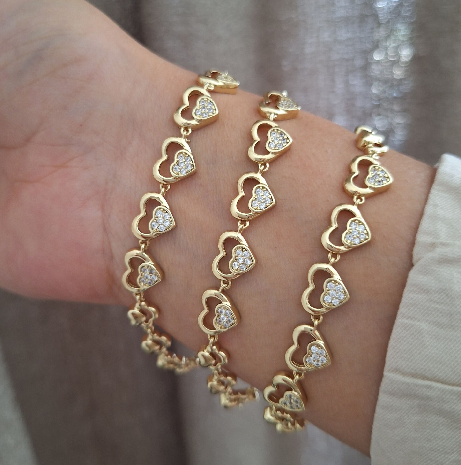 XUPİNG BİLEKLİK 14 AYAR ALTIN RENGİ