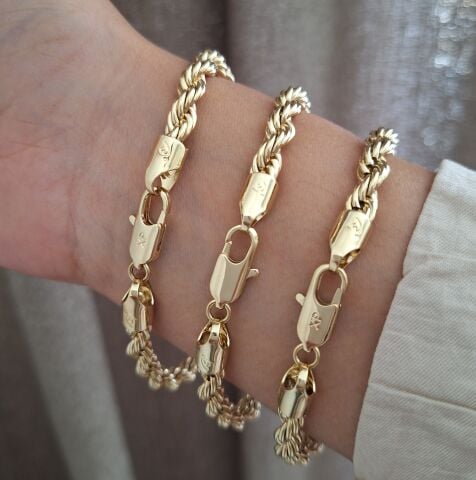 XUPİNG BURGU BİLEKLİK 14 AYAR ALTIN RENGİ