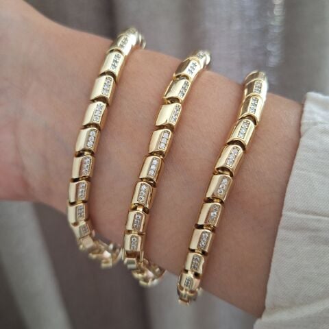 XUPİNG BİLEKLİK 14 AYAR ALTIN RENGİ