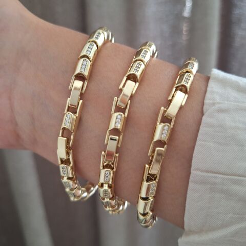 XUPİNG BİLEKLİK 14 AYAR ALTIN RENGİ