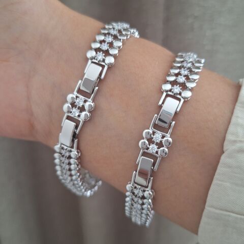 GÜMÜŞ RENK XUPİNG BİLEKLİK 3'LÜ GÖRÜNÜMLÜ