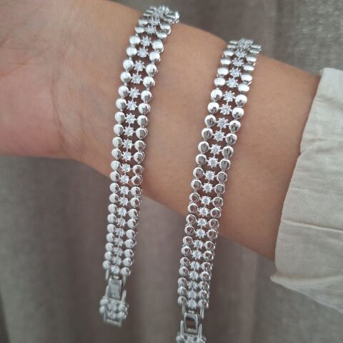 GÜMÜŞ RENK XUPİNG BİLEKLİK 3'LÜ GÖRÜNÜMLÜ