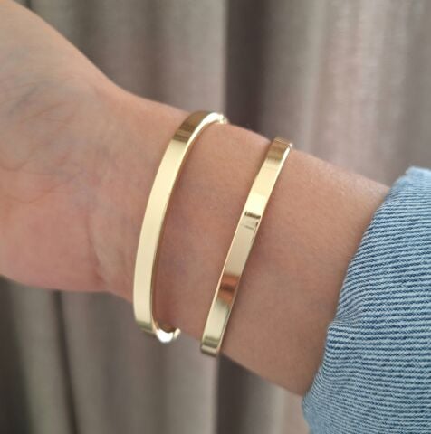 14 AYAR ALTIN RENGİ XUPİNG TAŞSIZ KELEPÇE