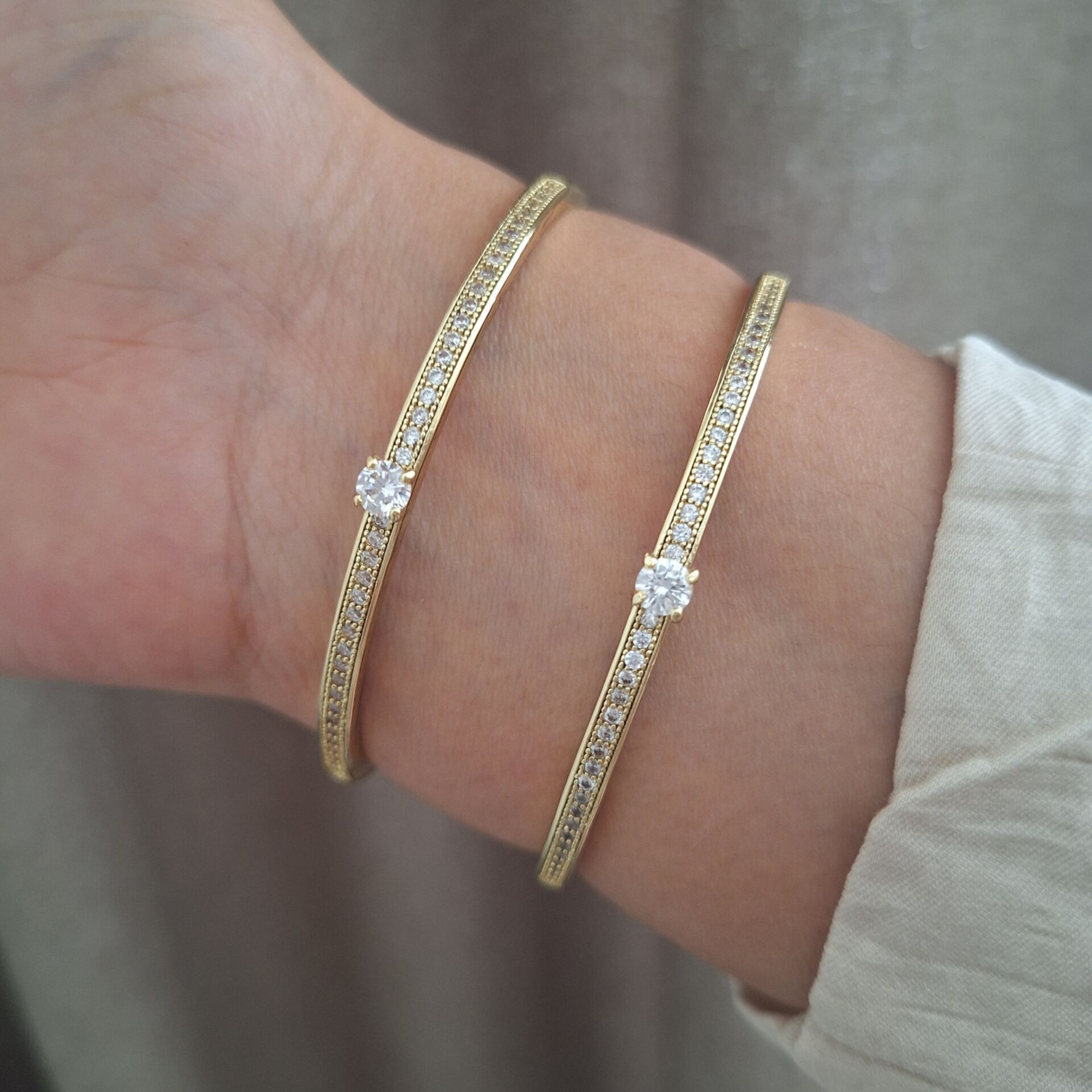 14 AYAR ALTIN RENGİ XUPİNG TAŞLI KELEPÇE