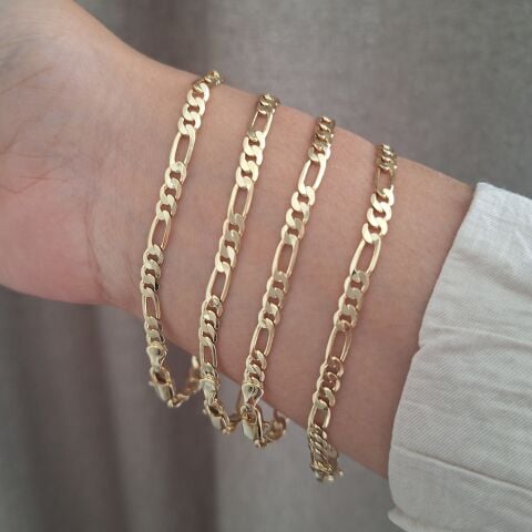 FİGARO MODEL XUPİNG BİLEKLİK 14 AYAR ALTIN RENGİ