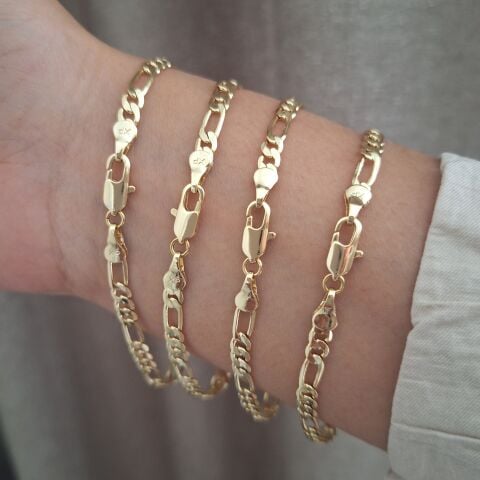 FİGARO MODEL XUPİNG BİLEKLİK 14 AYAR ALTIN RENGİ