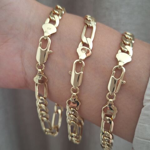 KALIN FİGARO MODEL XUPİNG BİLEKLİK 14 AYAR ALTIN RENGİ