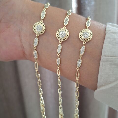 XUPİNG BİLEKLİK 14 AYAR ALTIN RENGİ