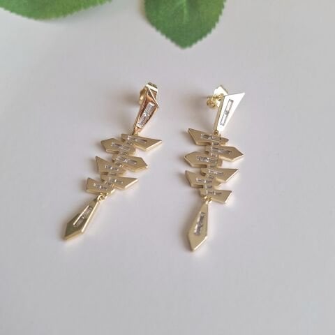 14 AYAR ALTIN RENGİ XUPİNG KÜPE