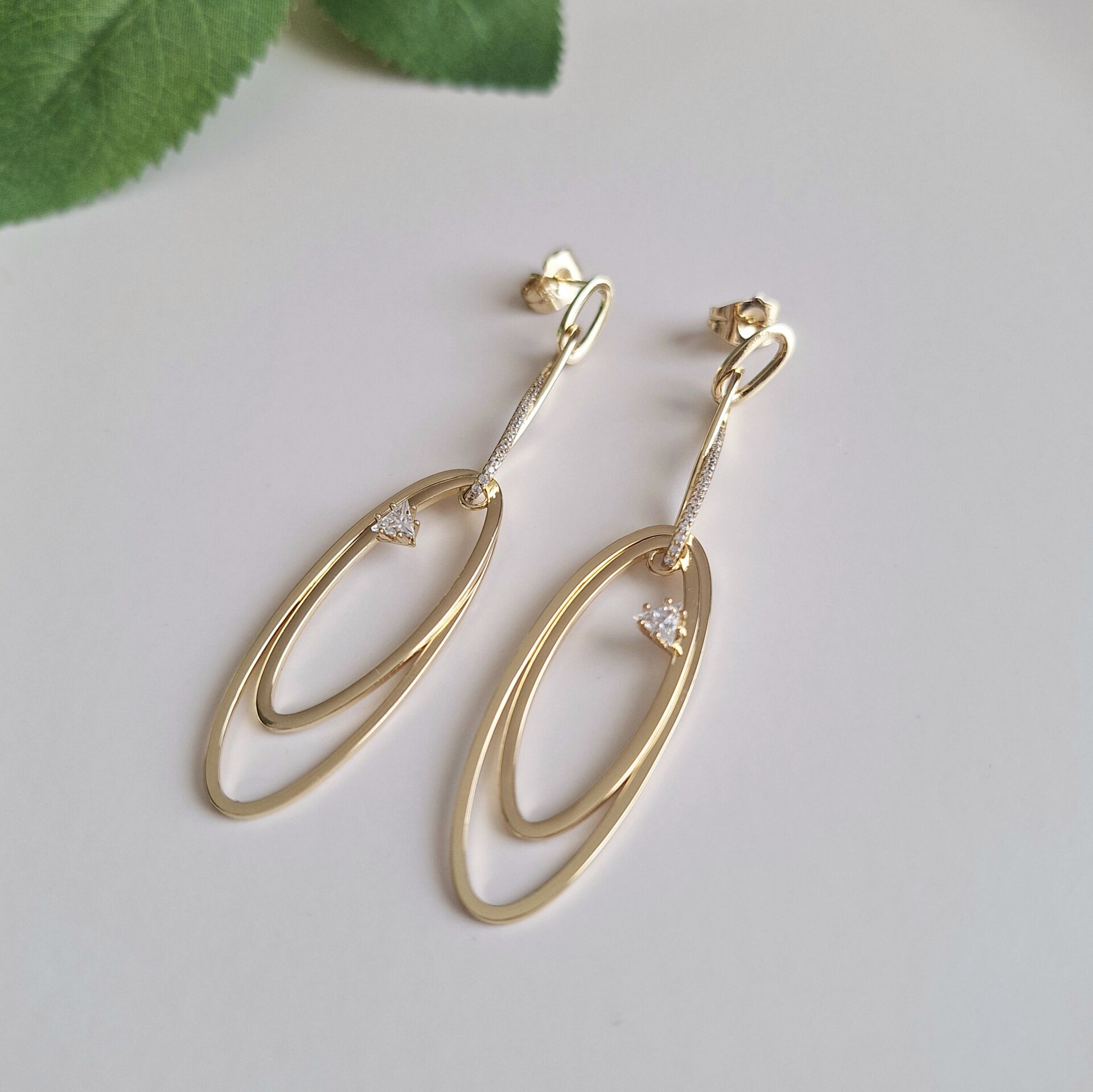 14 AYAR ALTIN RENGİ XUPİNG KÜPE