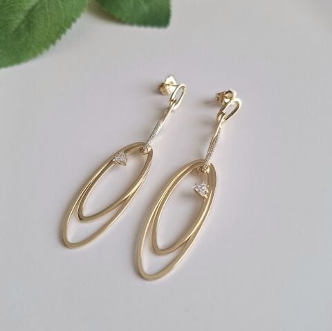 14 AYAR ALTIN RENGİ XUPİNG KÜPE